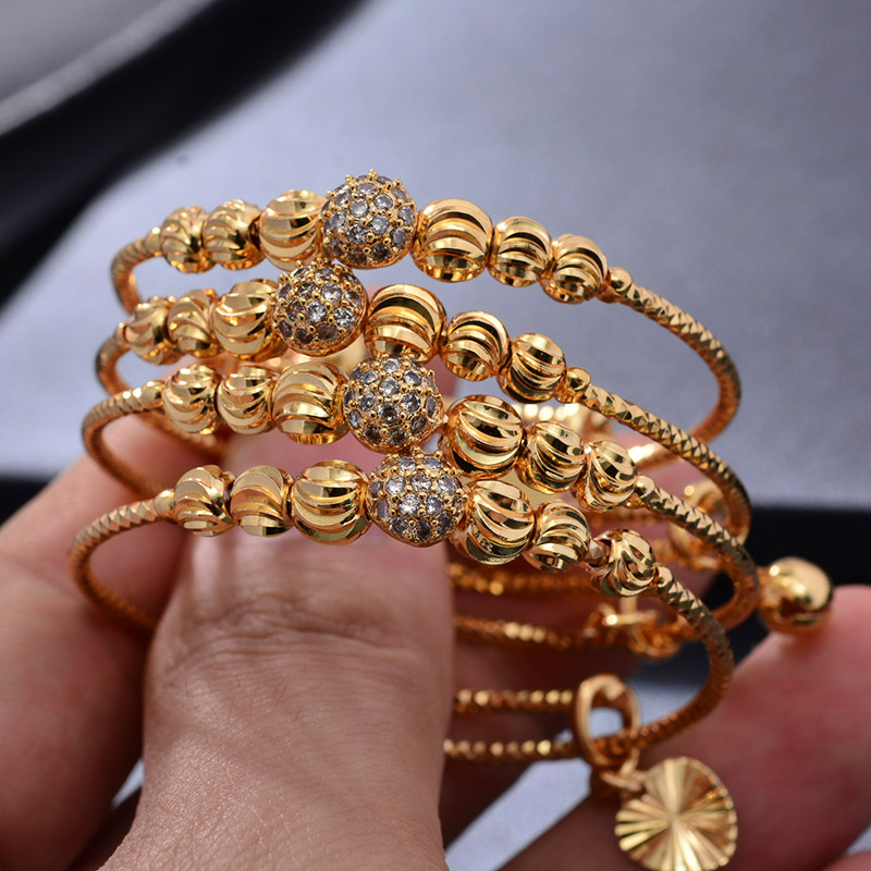 Ethnic Fashion Dubai - 24K 4pcs Ethnic Bead Gold Color