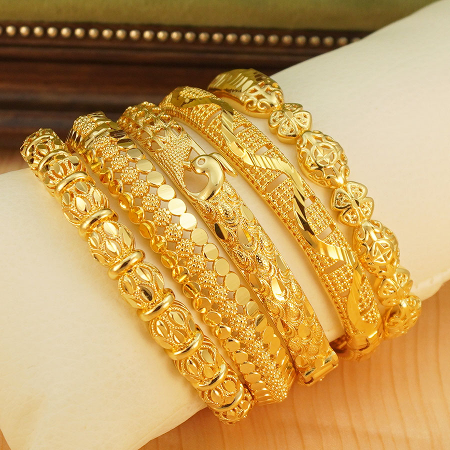 1Pcs Gold Tone Peacock Carved  - Ethnic Fashion Dubai review and price