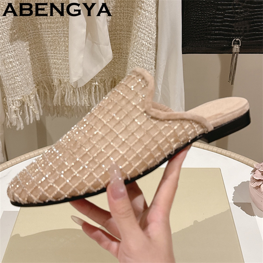 Shiny Lace Mesh Round Toe Flat - Ethnic Fashion For Women review and price