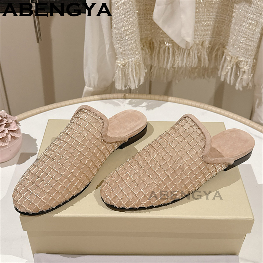 Shiny Lace Mesh Round Toe Flat - Ethnic Fashion For Women review and price