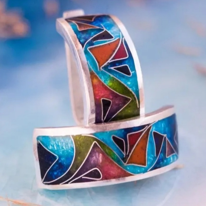 Ethnic Silver Color Enamel Hoo - Ethnic Fashion Wear For Women review and price