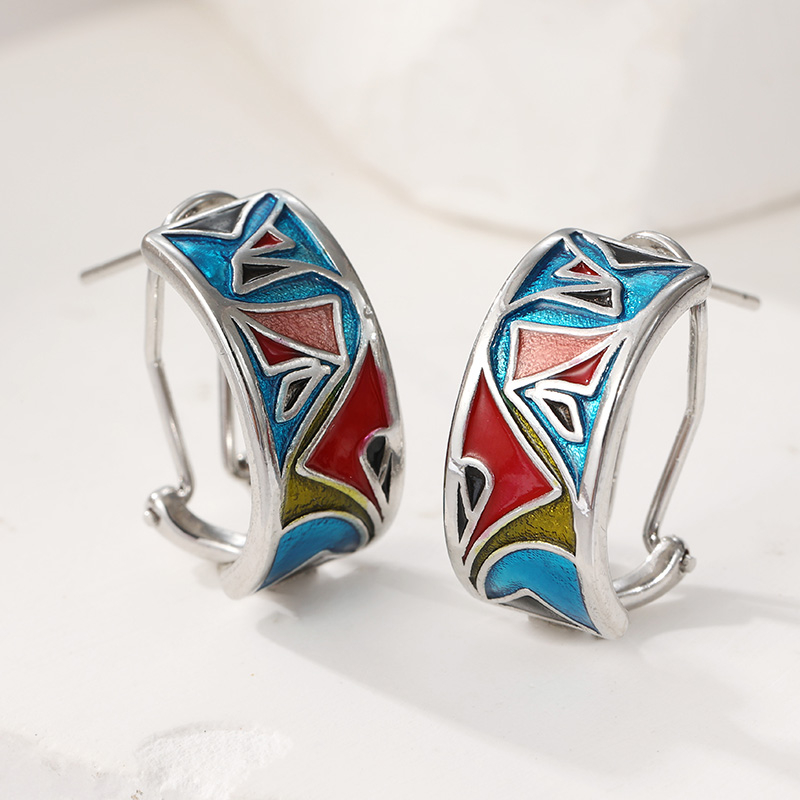 Ethnic Silver Color Enamel Hoo - Ethnic Fashion Wear For Women review and price