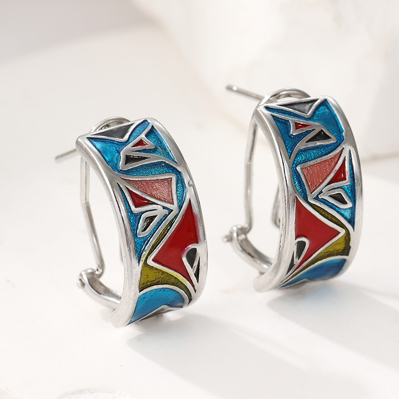 Ethnic Silver Color Enamel Hoo - Ethnic Fashion Wear For Women review and price