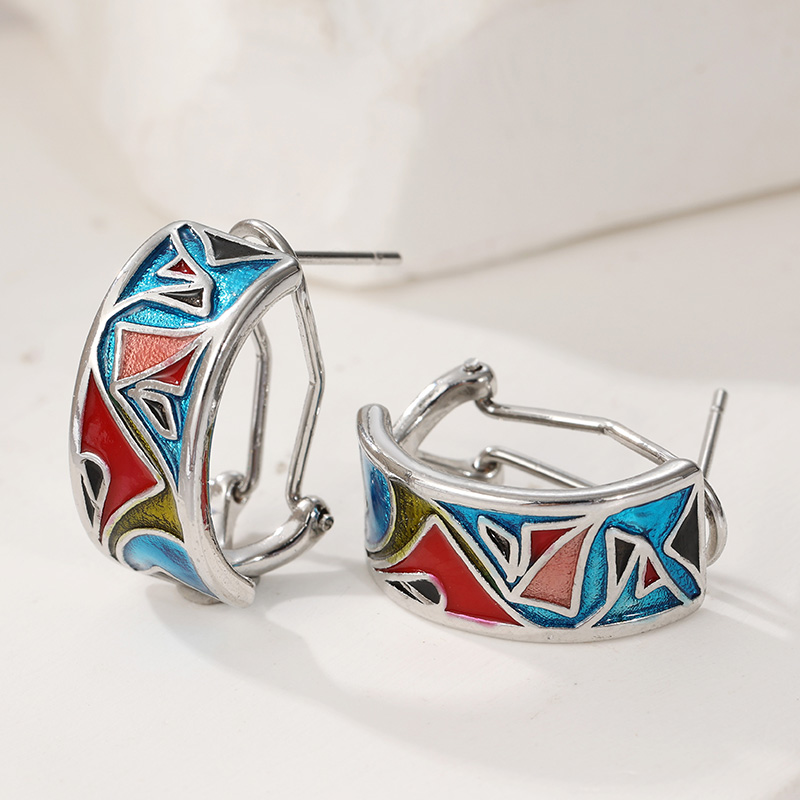 Ethnic Silver Color Enamel Hoo - Ethnic Fashion Wear For Women review and price