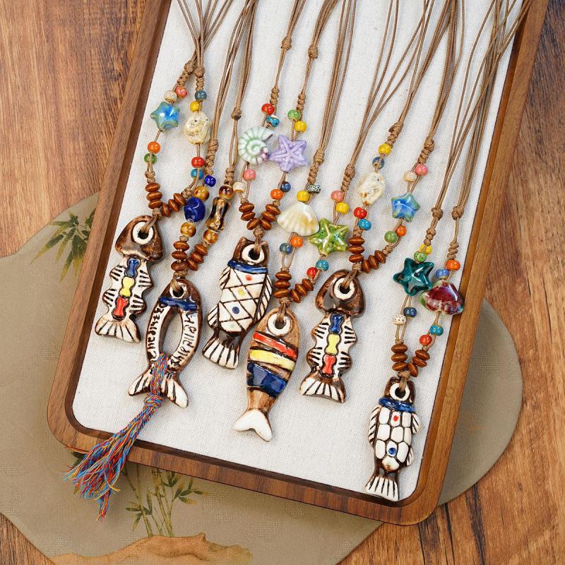 New【Ethnic Style Ceramic Fish  - Ethnic Fashion Girls review and price