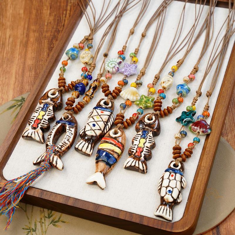 New【Ethnic Style Ceramic Fish  - Ethnic Fashion Girls review and price