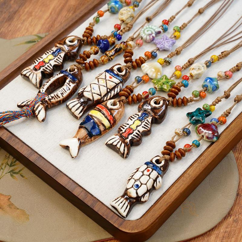 New【Ethnic Style Ceramic Fish  - Ethnic Fashion Girls review and price