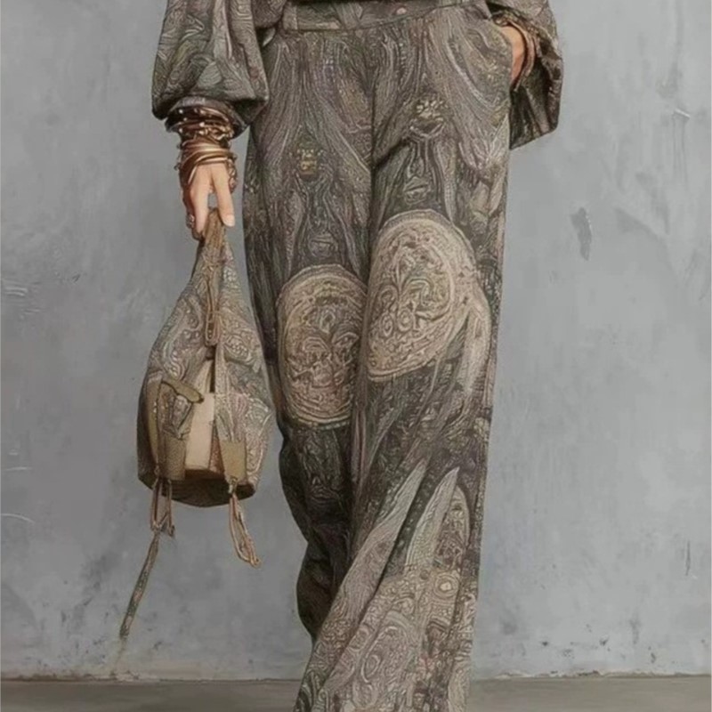 Boho Paisley Print Two-Piece S - Ethnic Fashion Style review and price