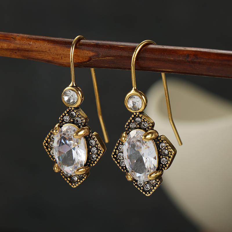 Vintage Inlaid White CZ Dangle - Ethnic Fashion Wear For Women review and price