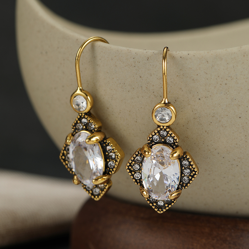 Vintage Inlaid White CZ Dangle - Ethnic Fashion Wear For Women review and price